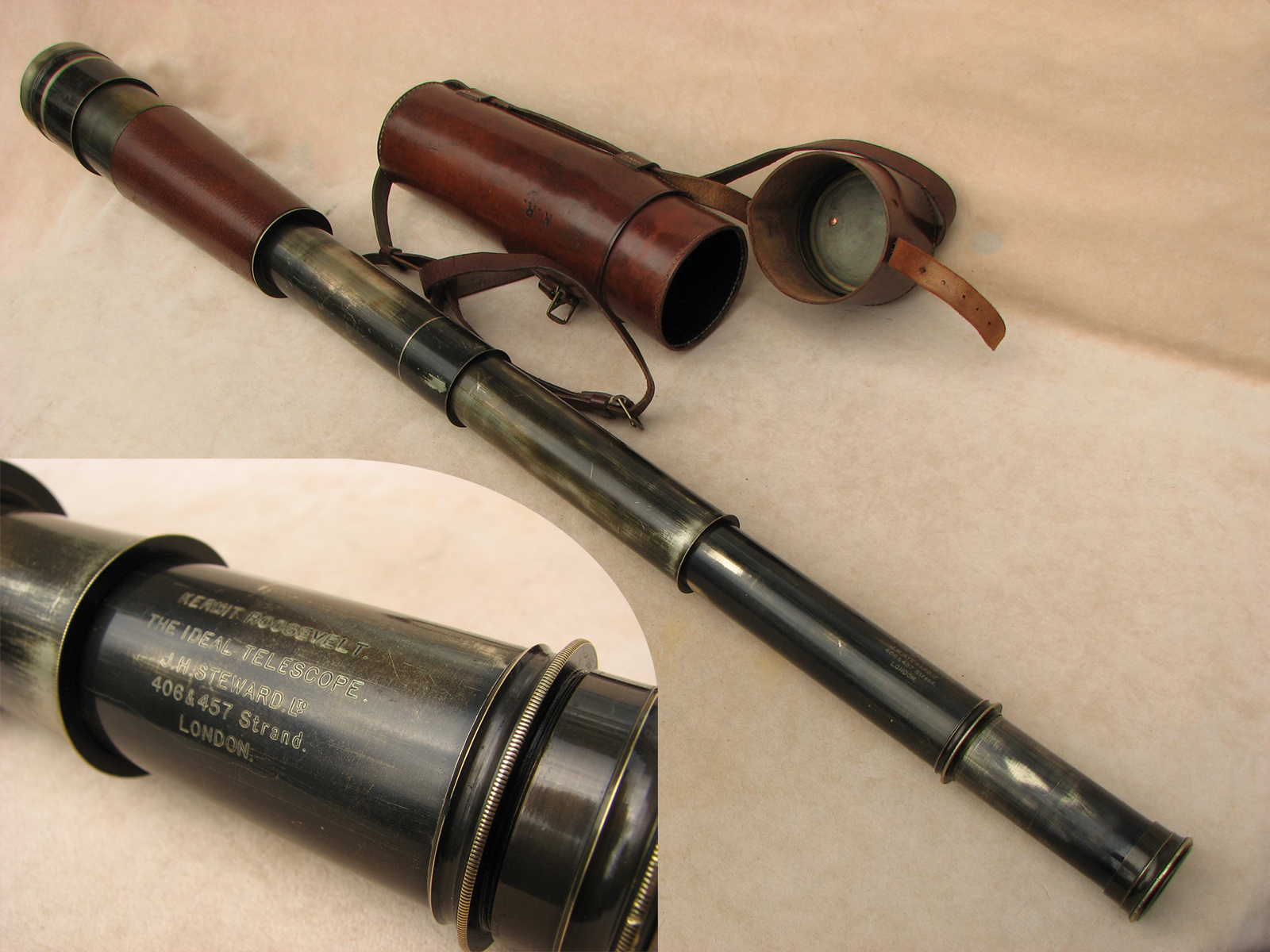 J. H. Steward field telescope very likely owned by Kermit Roosevelt - son of President Theodore Roosevelt